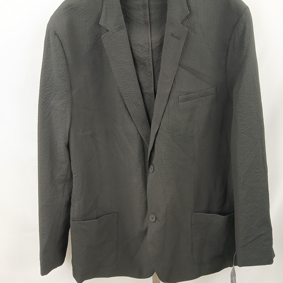 Alfani Men's Blazer XXL Deep Black Textured Classic Fit Sport Coat - Picture 5 of 10